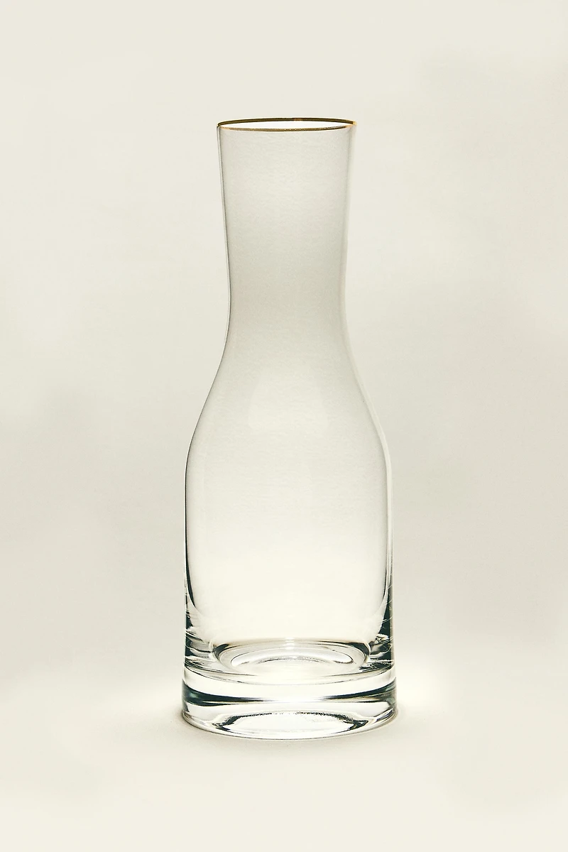 BOHEMIA CRYSTAL BOTTLE WITH A GOLDEN RIM