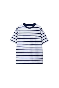 HEAVYWEIGHT STRIPED TEXT T-SHIRT