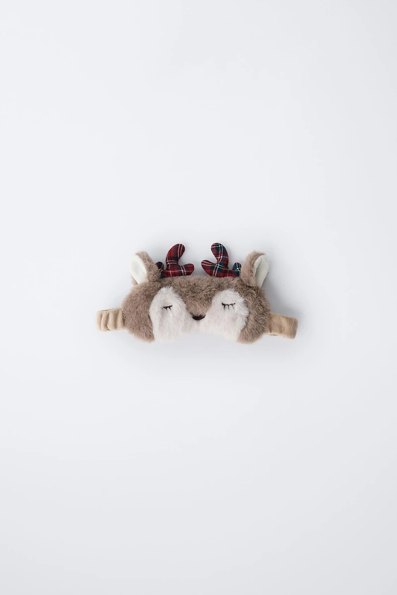 FAUX FUR REINDEER EYE MASK