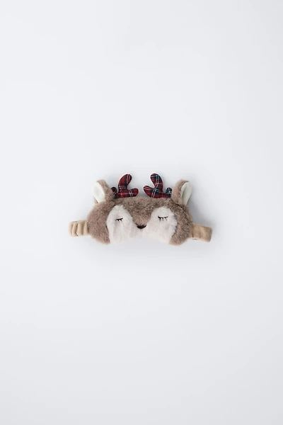 FAUX FUR REINDEER EYE MASK