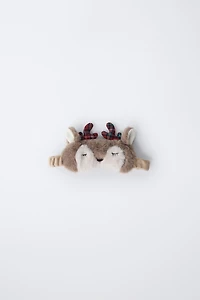 FAUX FUR REINDEER EYE MASK