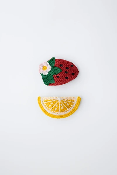 TWO-PACK OF CROCHET FRUIT CLIPS