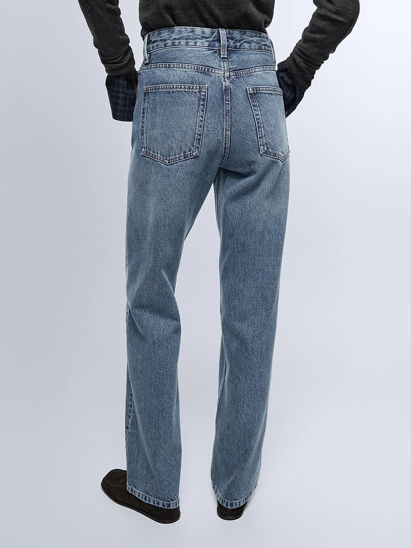 Mid-rise straight-leg jeans