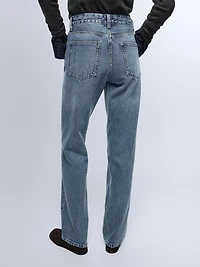 Mid-rise straight-leg jeans