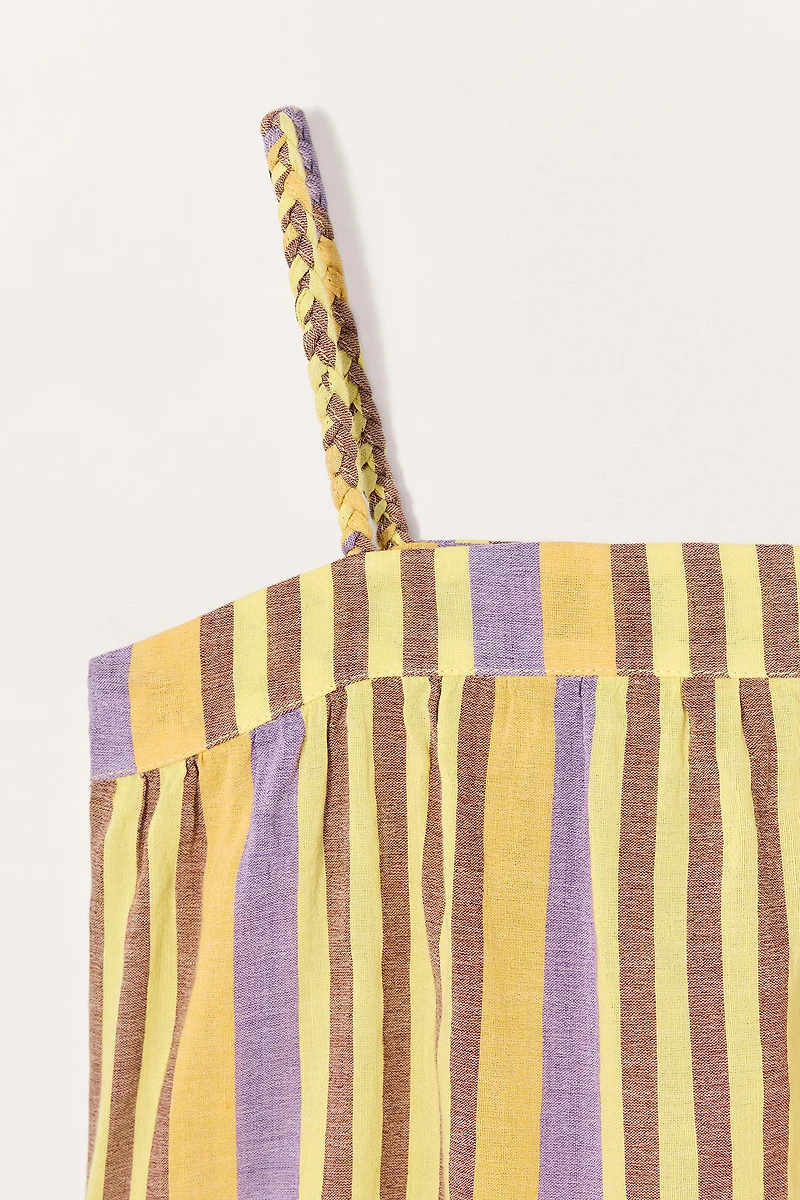 STRIPED COTTON LINEN TOP LIMITED EDITION