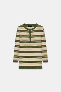 BUTTON KNIT SWEATER