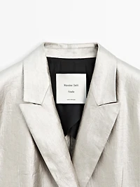 Metallic linen blend blazer - STUDIO