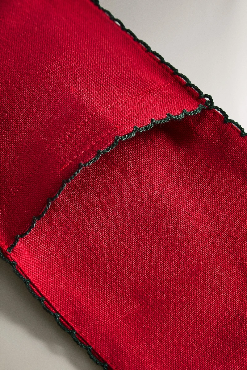 SET OF EMBROIDERED CHRISTMAS FLATWARE TRAYS (SET OF 2)