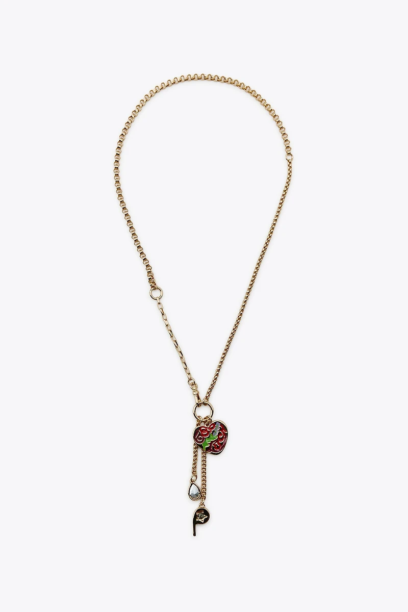 2-PACK OF ENAMELED SKULL NECKLACES