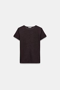 T-SHIRT MANCHES COURTES AVEC LIN