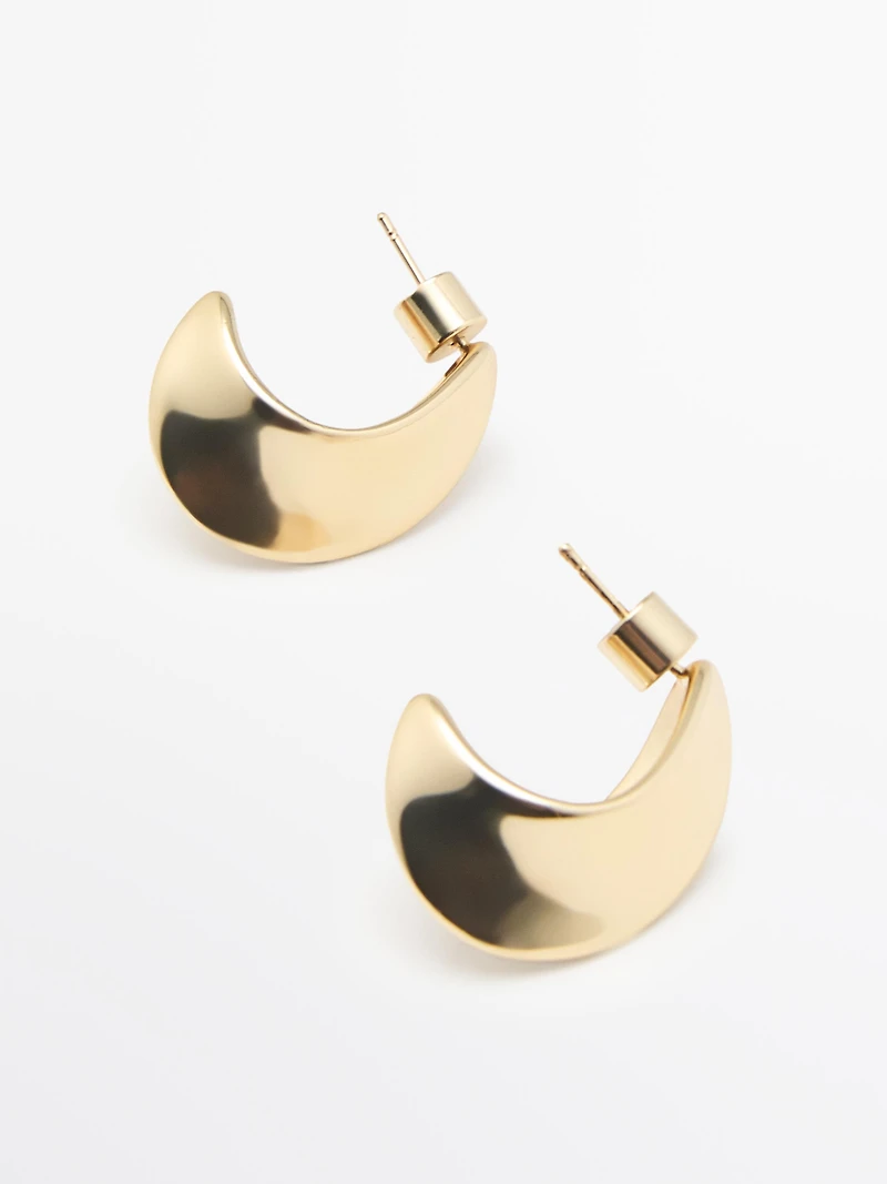 Moon hoop earrings