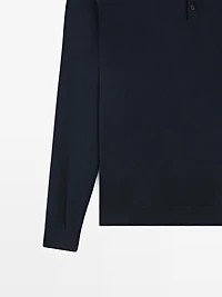 Pull polo en maille de coton