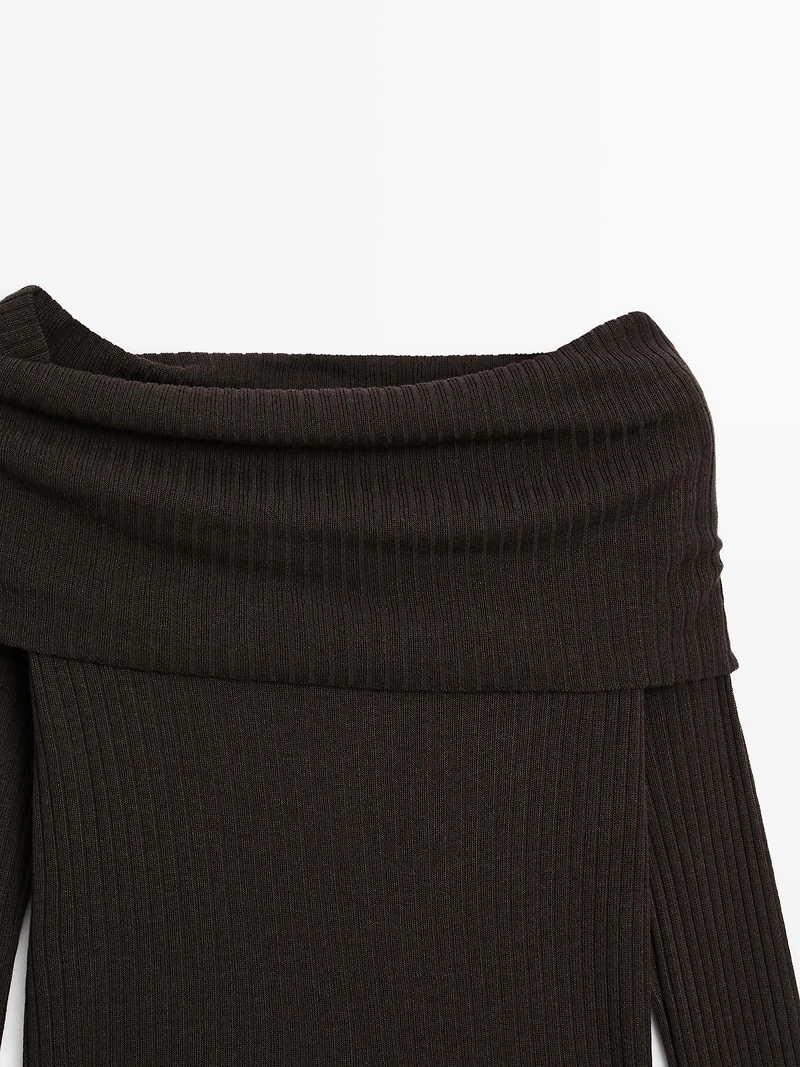 Ribbed knit sweater