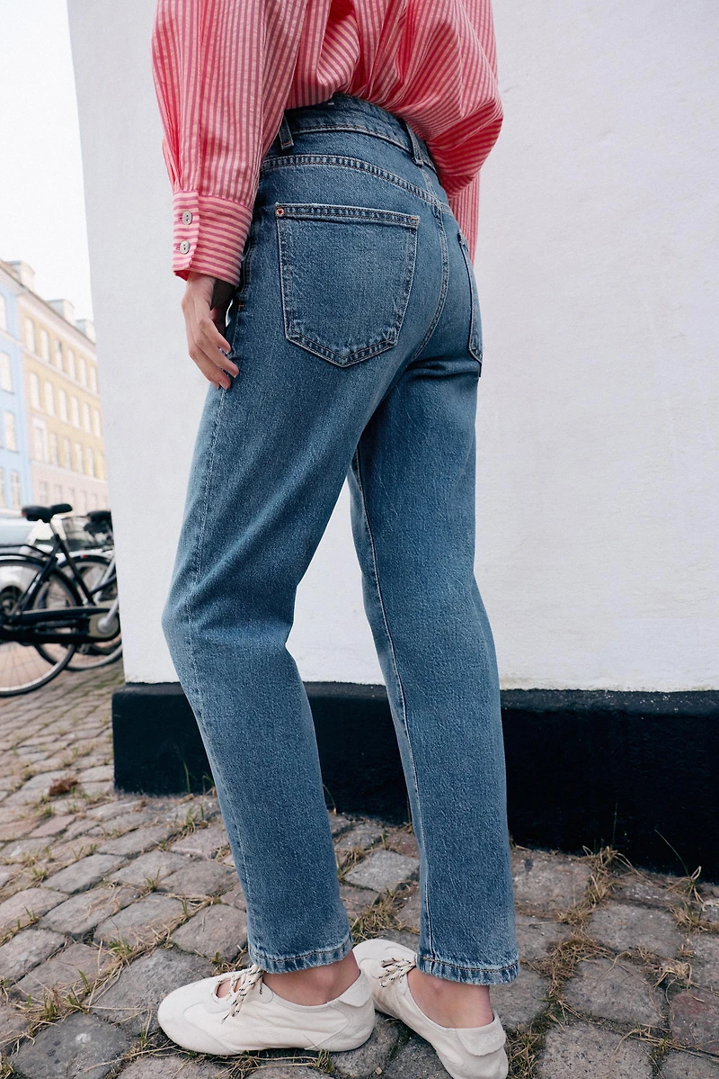 JEAN Z1975 MOM FIT TAILLE HAUTE RAYURE REPASSÉE