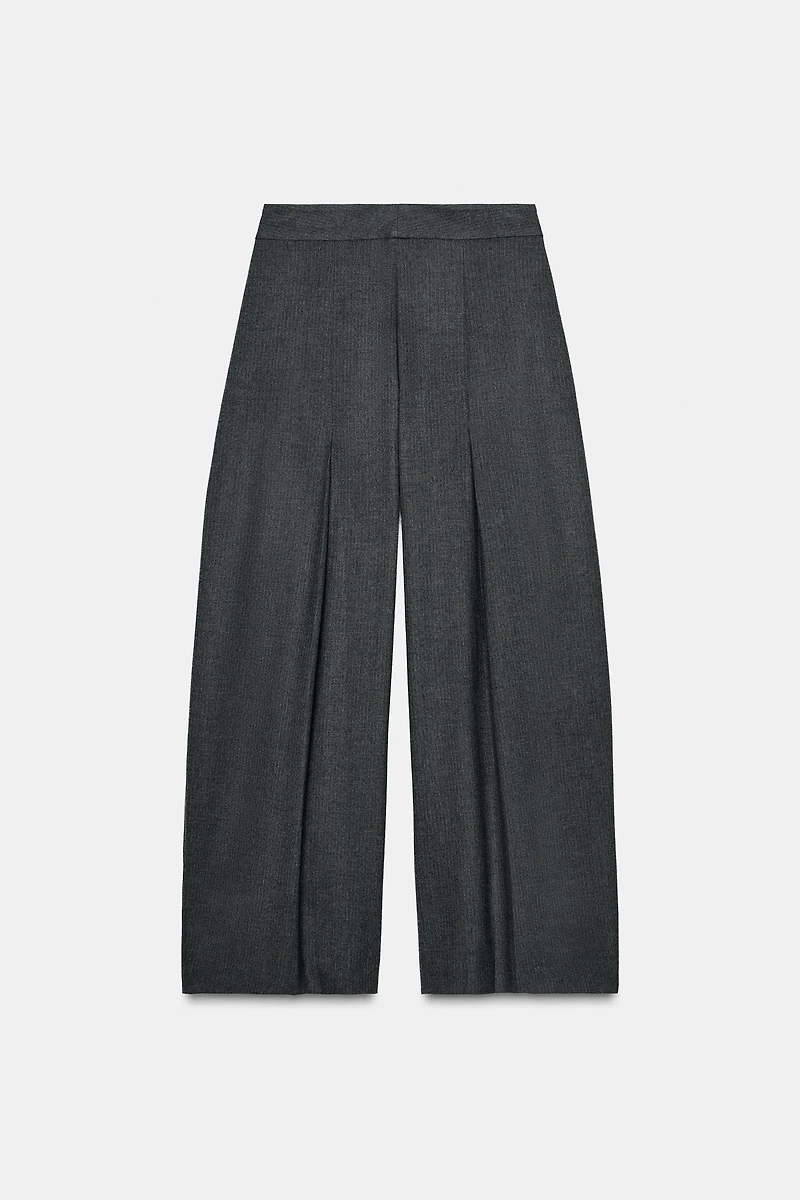 ZW COLLECTION PINSTRIPE WIDE LEG PLEATED PANTS