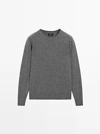 Knit 100% cashmere crew neck sweater