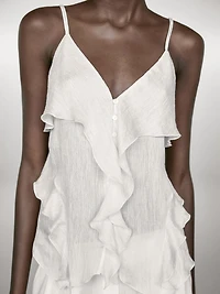Strappy top with ruffle detail