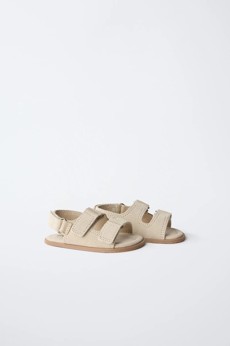 LEATHER DOUBLE STRAP BAREFOOT SANDALS