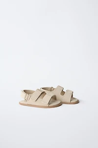 LEATHER DOUBLE STRAP BAREFOOT SANDALS