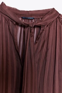STRIPED BLOUSE WITH BOW