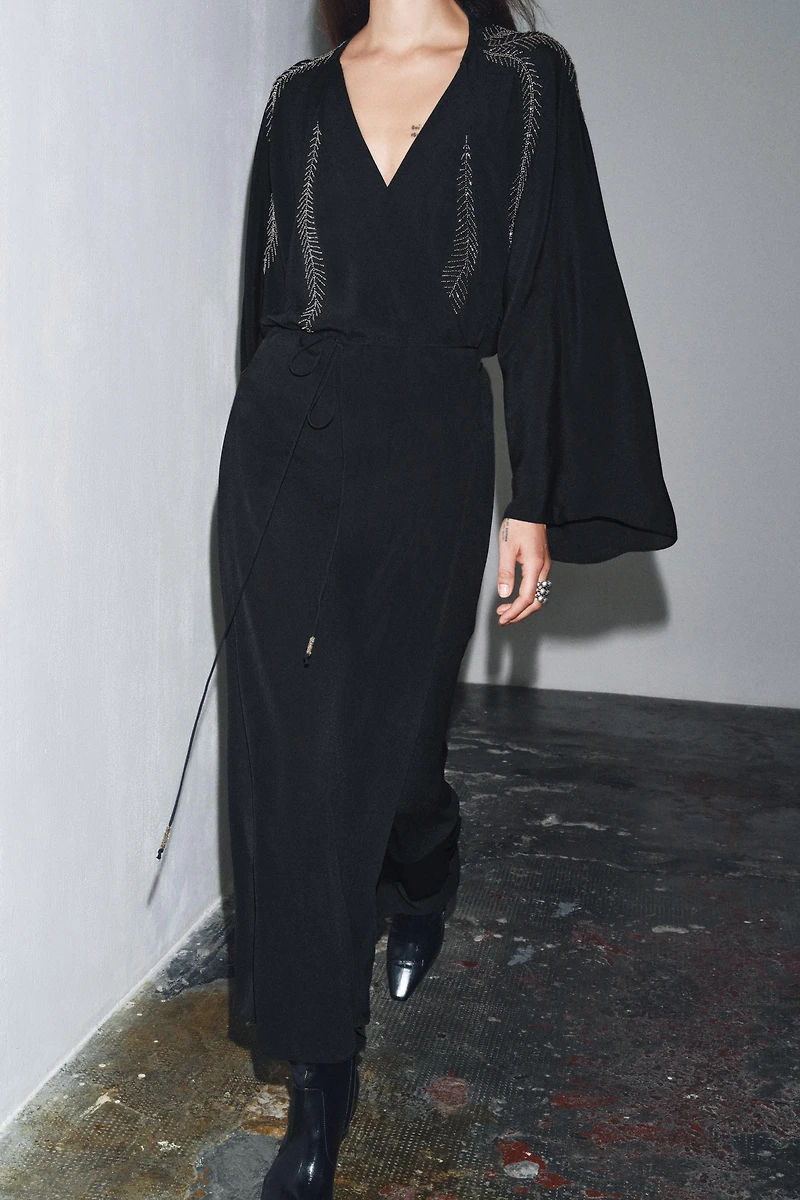 ZW COLLECTION BEADED EMBROIDERY DRESS