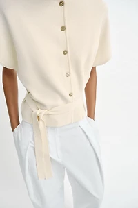 KNIT CARDIGAN WITH BELT