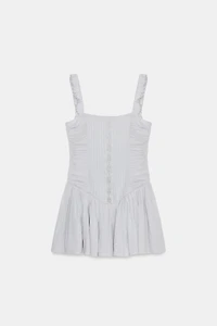 SHORT EMBROIDERED VOLUMINOUS DRESS