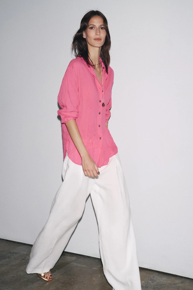 ZW COLLECTION WRINKLED BUTTON SHIRT
