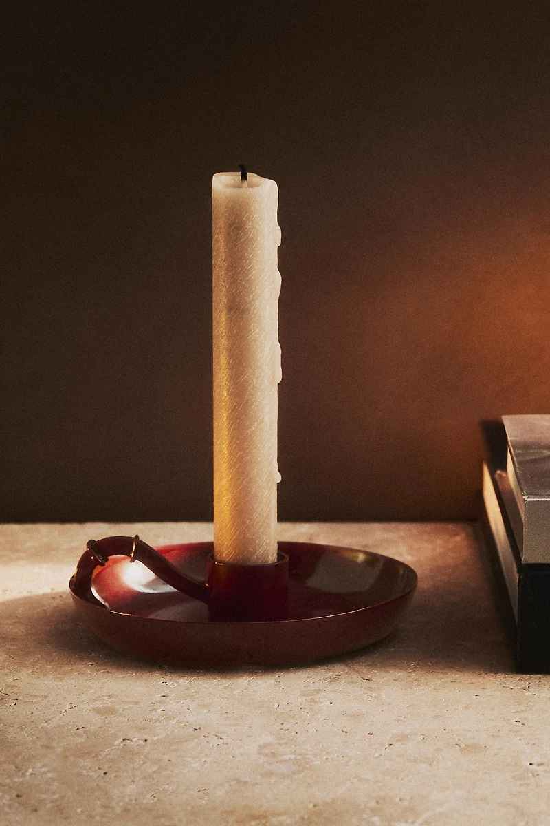 ROUND METAL CHRISTMAS CANDLESTICK