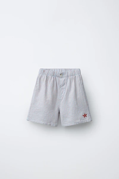 EMBROIDERED STRIPED SHORTS