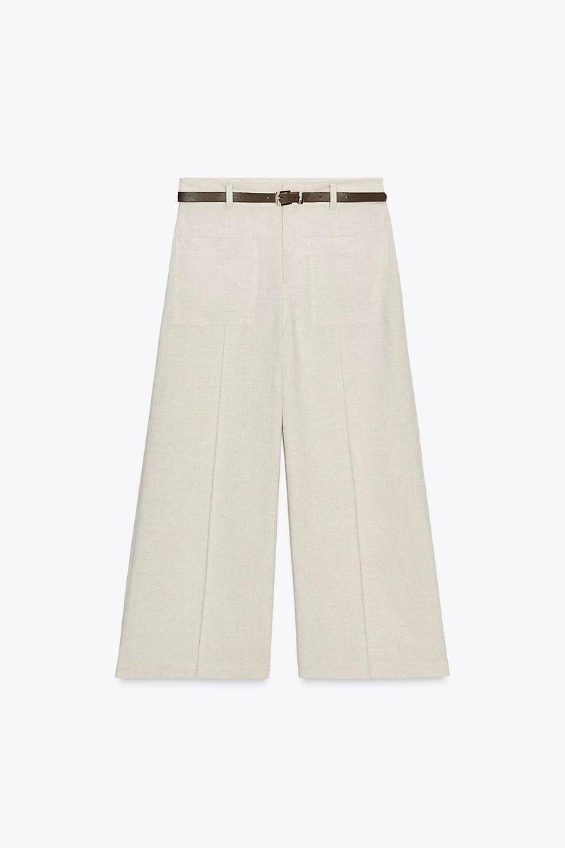 LINEN BELTED CULOTTES