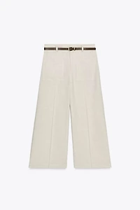 LINEN BELTED CULOTTES