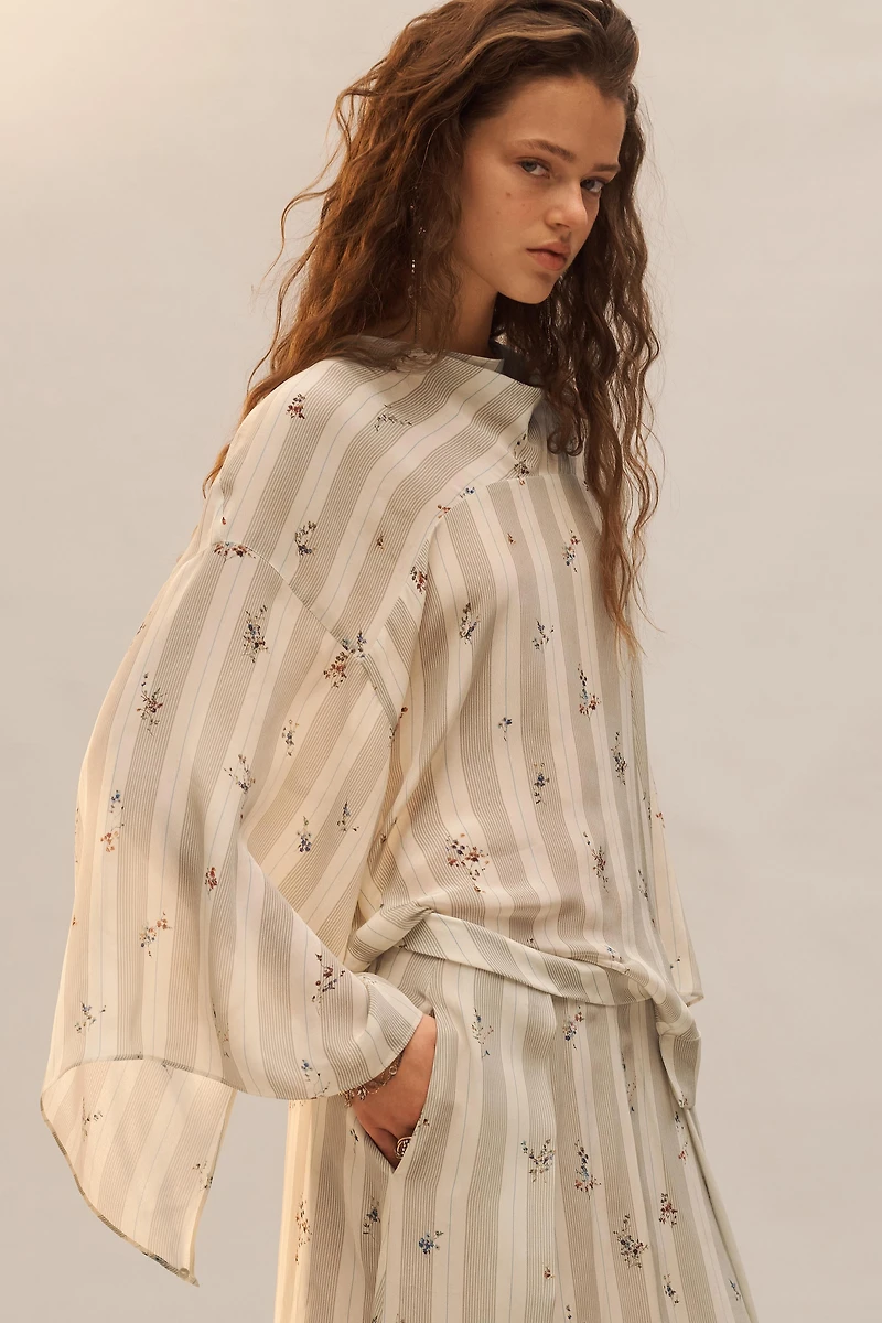 LIMITED EDITION FLORAL STRIPED BLOUSE