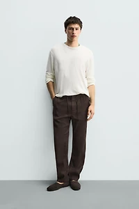 COTTON-LINEN RELAXED FIT PANTS