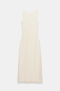 BEADED CROCHET CUT OUT MIDI DRESS