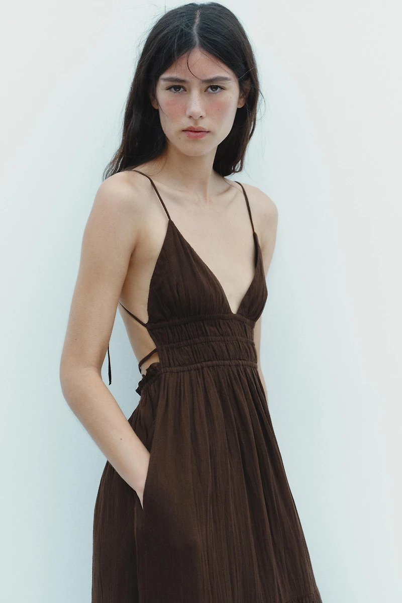 GAUZE MIDI DRESS