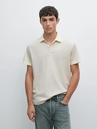 Short sleeve polo shirt with contrast seam detail
