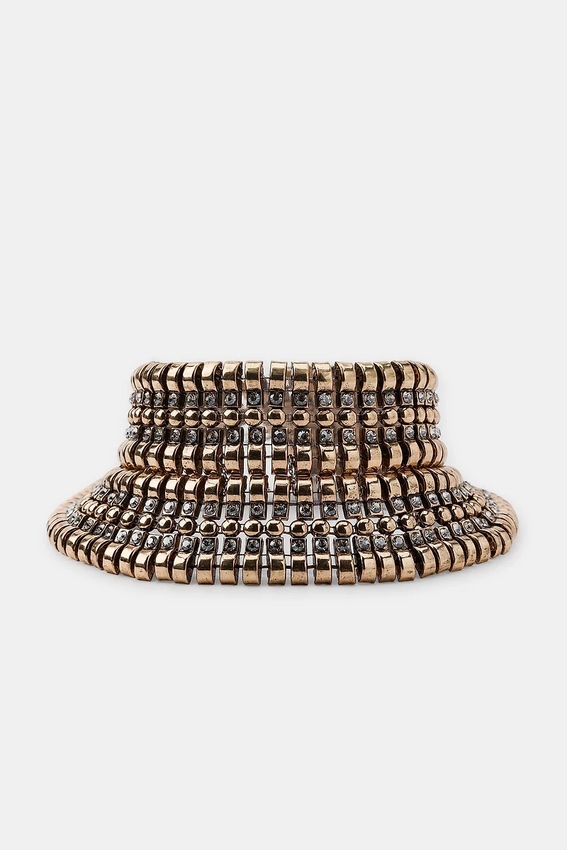 MAXI METAL PIECES CHOKER NECKLACE