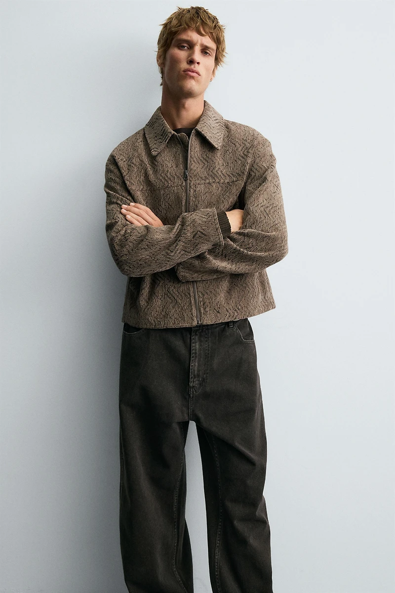 TEXTURED JACQUARD JACKET