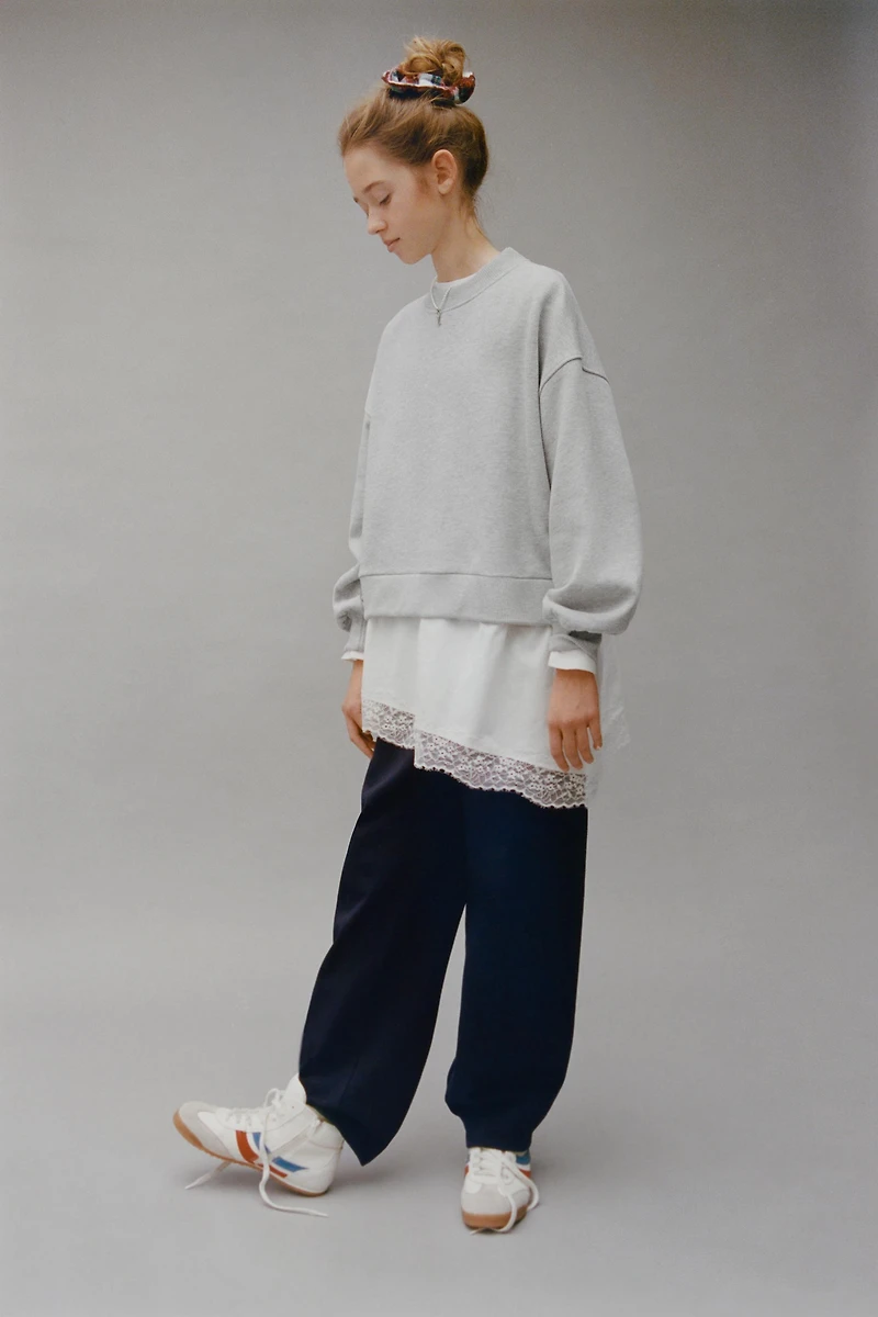 SWEAT DOUBLE BAS DENTELLE
