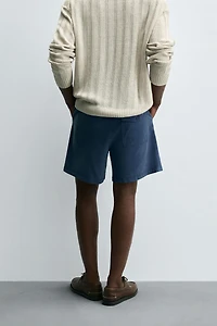 RELAXED FIT LYOCELL-COTTON SHORTS
