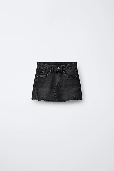 RIPPED DENIM SKIRT