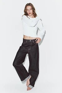 JEAN TRF BAGGY REPLIÉ TAILLE MI-HAUTE