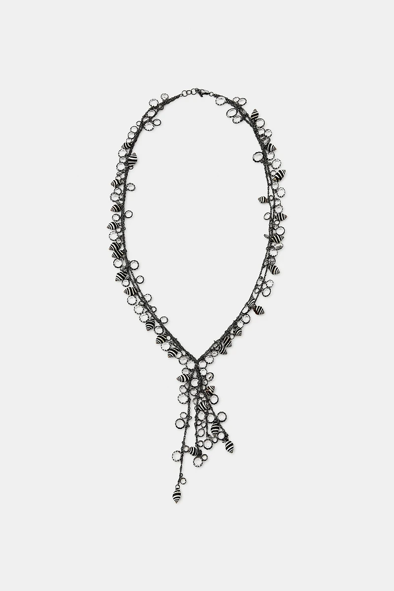 CHAIN SHELL JEWEL NECKLACE