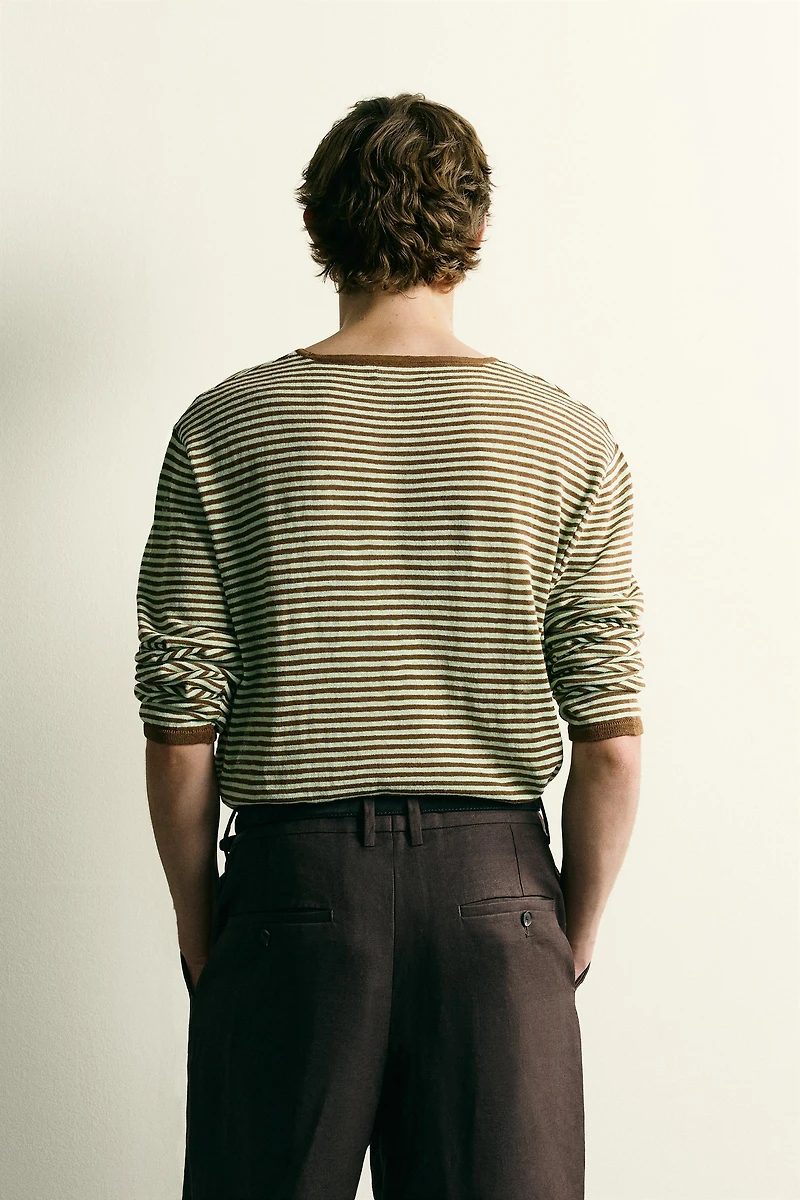 PULL LÉGER JACQUARD À RAYURES