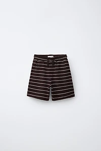 ENSEMBLE GAUFRÉ CHEMISE ET BERMUDA À RAYURES