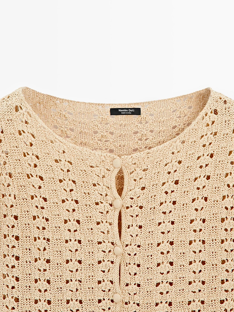 Cutwork crochet cardigan