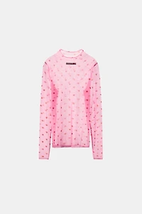 FINE KNIT HEART TOP