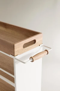 METAL AND WOOD STORAGE CART
