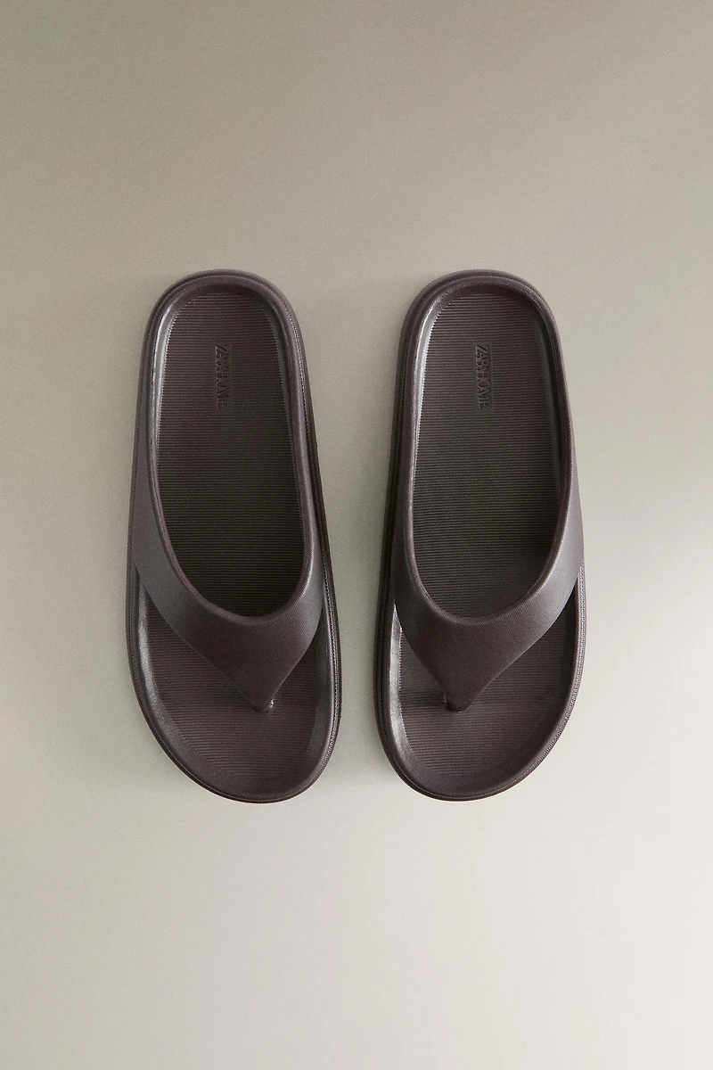 RUBBERIZED FLAT SANDALS